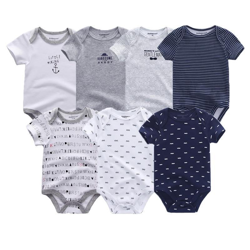 Grenouillères unisexe pour bébés, salopettes pour nourrissons 100% coton, lot de 7 pièces pour filles et garçons, combinaisons pour enfants