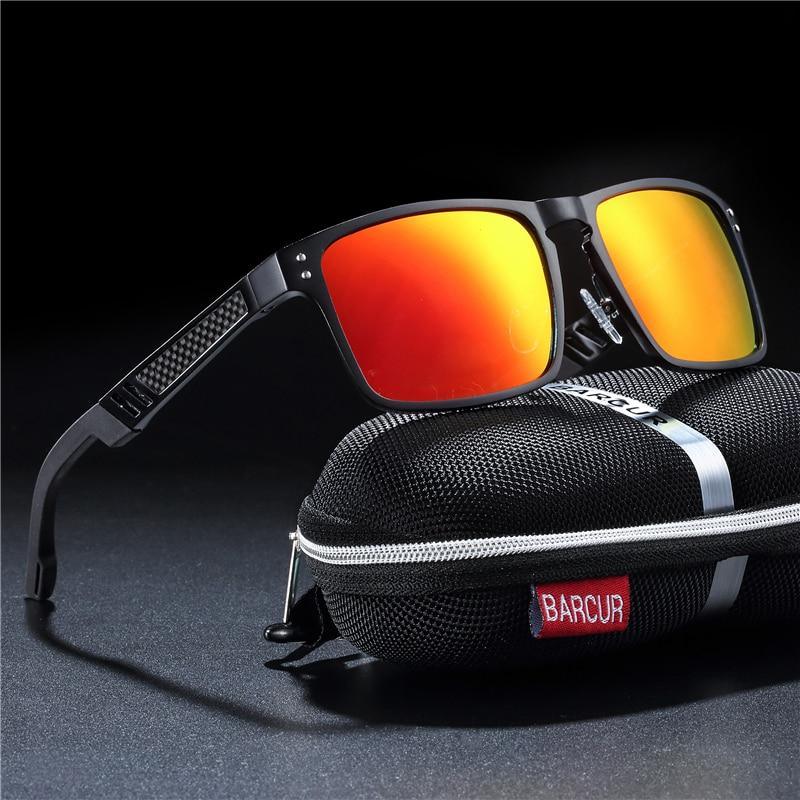 Lunettes de soleil de sport de luxe tendance en aluminium et magnésium pour homme – Lunettes de soleil polarisées pour homme avec protection UV400 – Oculus de sol