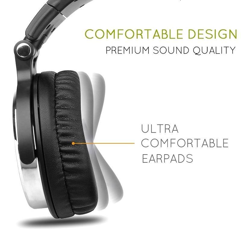 Casque de studio professionnel Casque DJ stéréo Casque de monitoring de studio Casque de jeu Câble 3,5 mm 6,3 mm Pour smartphones et PC