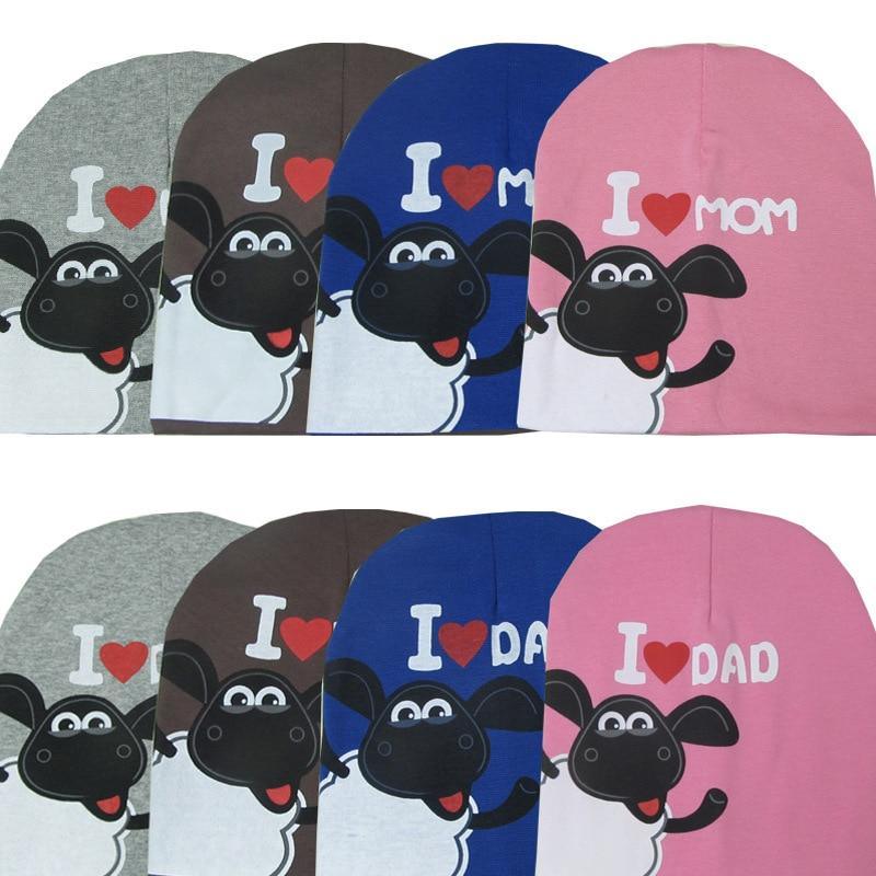 Bonnet tricoté chaud en coton moderne et populaire pour bébés, casquette pour enfants en bas âge et bébés, casquette pour filles et garçons, motifs "I love Mama", chapeau de bébé design