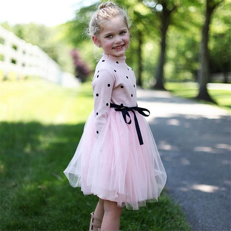 Robes de fête pour bébés et petites filles modernes et élégantes, style princesse, à pois, en tulle, pour nouveau-nés