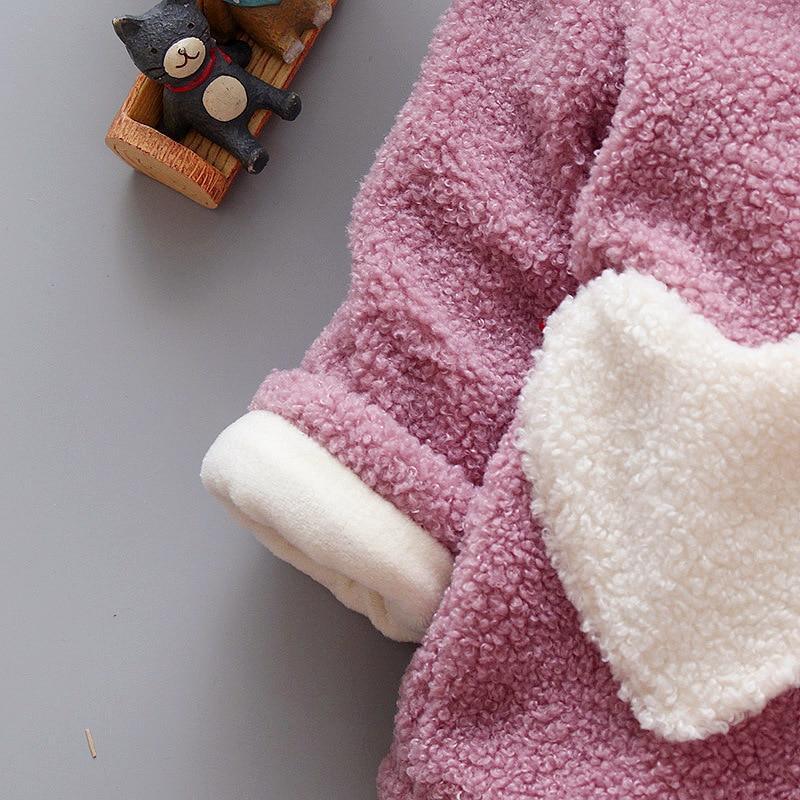 Manteaux d'hiver pour bébés filles, vêtements d'extérieur épais en velours pour nouveau-nés, sweats à capuche pour tout-petits avec motif cœur pour filles et bébés