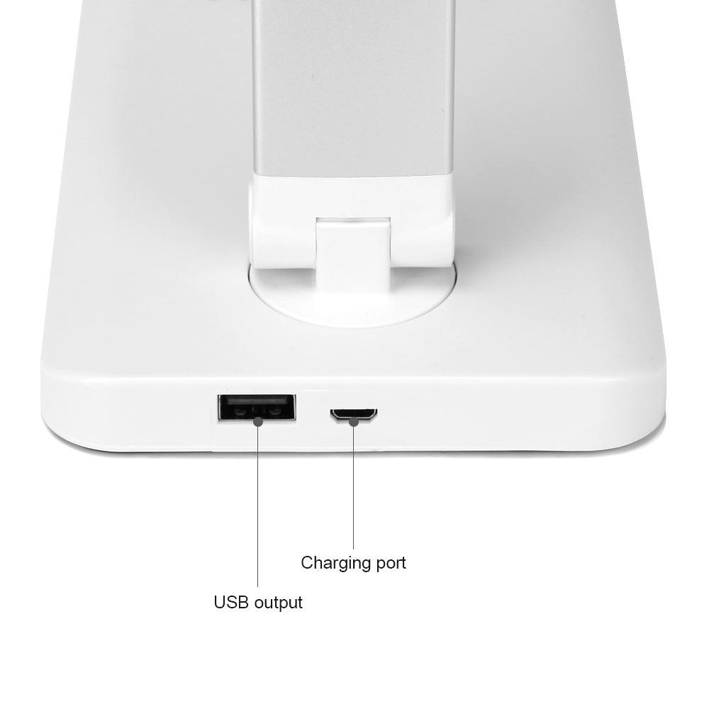 STEVVEX Lampe de lecture de bureau dimmable pliable rotative avec interrupteur tactile, lampe de table LED avec port de charge USB CC, lampe de bureau avec fonction de minuterie pour chambre d'enfant