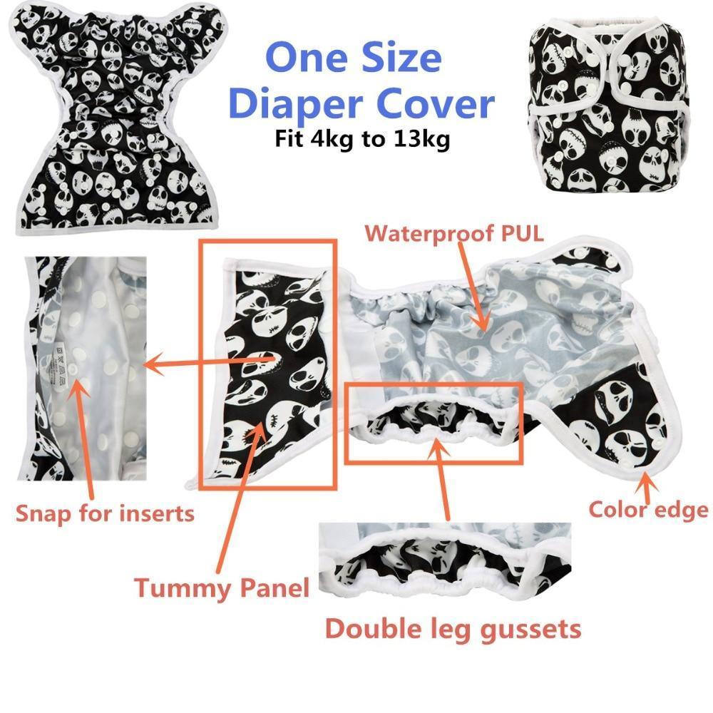 Couche en tissu taille unique, housse de couche imperméable à double soufflet, couches réglables pour bébés
