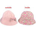 Chapeau de soleil moderne pour bébé fille, en coton, casquette pour enfant avec nœud papillon et imprimé floral, bob réversible