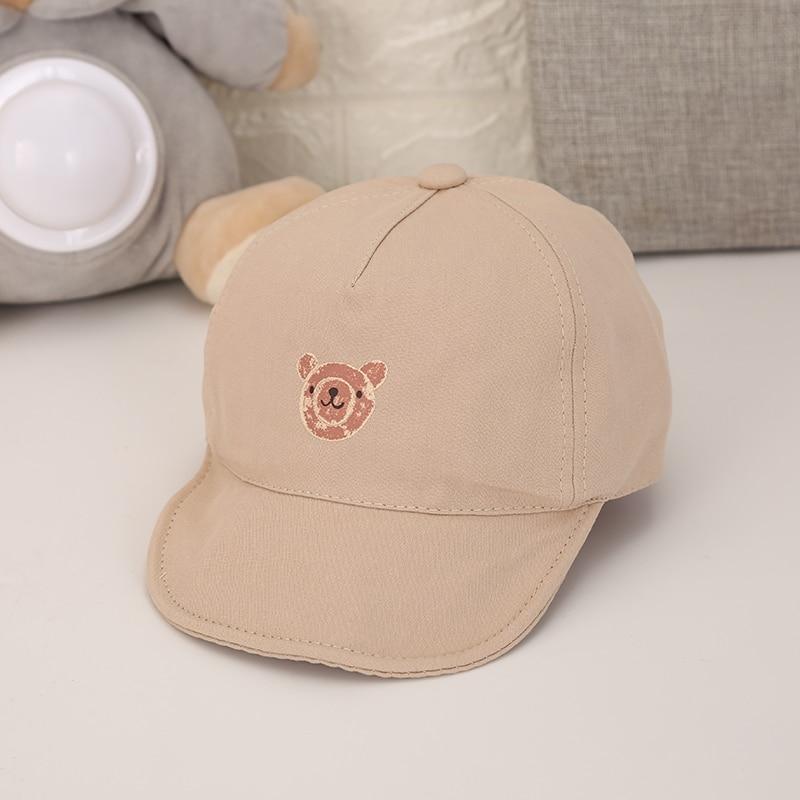 Chapeau de soleil de luxe d'été pour nouveau-né, béret en coton, chapeau de dessin animé à rayures d'ours, casquette de baseball Snapback, chapeaux pour bébés filles et garçons