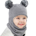 Nouveaux Bonnets d'Hiver Modernes pour Enfants Oreilles Filles Garçons Ensemble Écharpe Chaud Bébé Tricoté Bonnet Mignon pour l'Hiver pour Garçons et Filles
