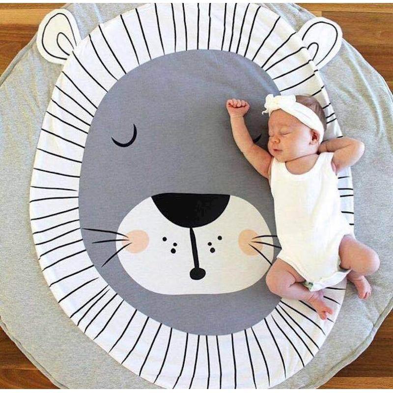 Tapis de jeu bébé enfant Tapis de jeu en coton Tapis de sol rond Tapis Tapis de tente pour enfants Tapis de camp Tapis de jeu pour bébé