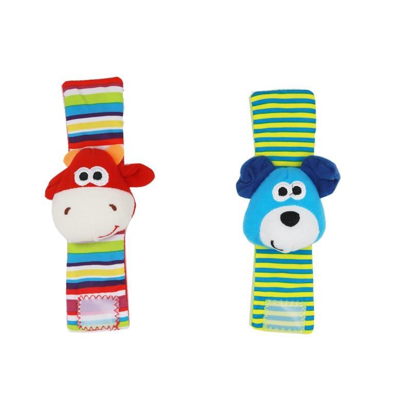 Hochets de poignet colorés Chaussettes pour bébé Jouets hochet Chaussettes pour les pieds Jouet éducatif Cadeau de haute qualité pour bébés