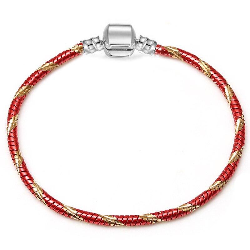 Bracelet fin chaîne serpent couleur argent, de luxe, moderne et de haute qualité, authentique, compatible avec les charms européens pour femmes, avec cœur et étoile