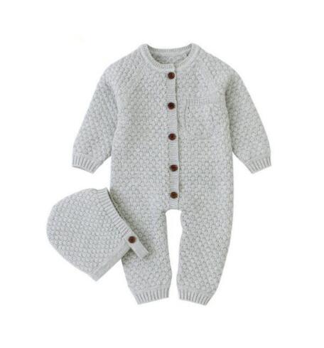 Barboteuse Fille Faite Main Tricotée Vêtements Bébé Naissance Barboteuse Avec Chapeau Combinaison Bébé Tout-Petit Pour Garçons Et Filles Combinaison Chaude Pour L'Hiver