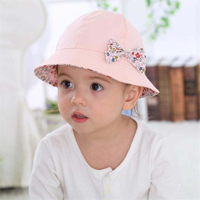 Chapeau de soleil moderne pour bébé fille, en coton, casquette pour enfant avec nœud papillon et imprimé floral, bob réversible