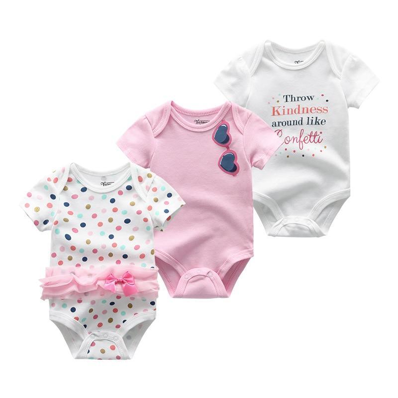 Ensemble 3 pièces moderne unisexe pour nouveau-né, barboteuse et grenouillère à manches courtes pour garçons et filles