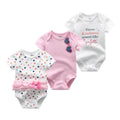 Ensemble 3 pièces moderne unisexe pour nouveau-né, barboteuse et grenouillère à manches courtes pour garçons et filles