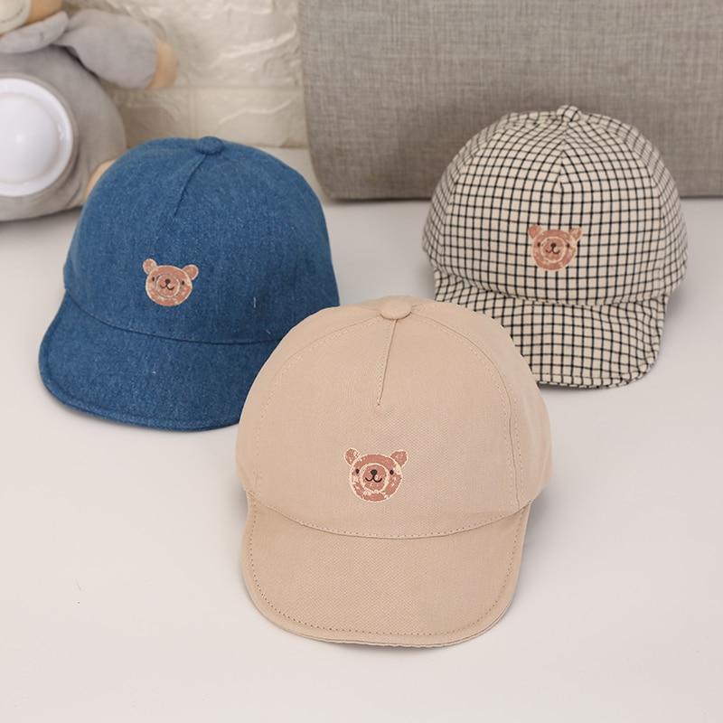 Chapeau de soleil de luxe d'été pour nouveau-né, béret en coton, chapeau de dessin animé à rayures d'ours, casquette de baseball Snapback, chapeaux pour bébés filles et garçons