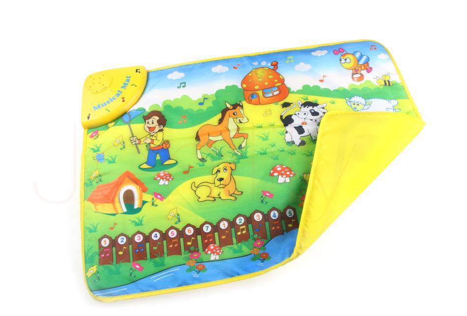 Tapis de Jeu Musical de Ferme pour Bébé avec Sons d'Animaux et Piano, Tapis de Sol d'Éveil pour Bébé, Jouet pour Bébé