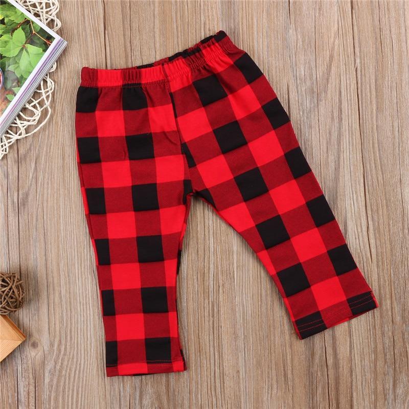 Pantalon rouge moderne pour bébés et enfants - Vêtements mignons pour bébés - Pantalon à carreaux pour filles