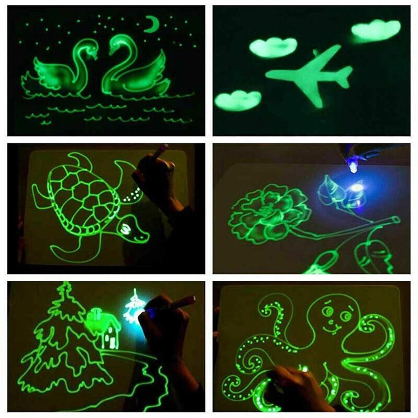 Tablette de dessin jouet éducatif Graffiti A4 A3 Led Lumineux Magique Brut avec lumière-amusant