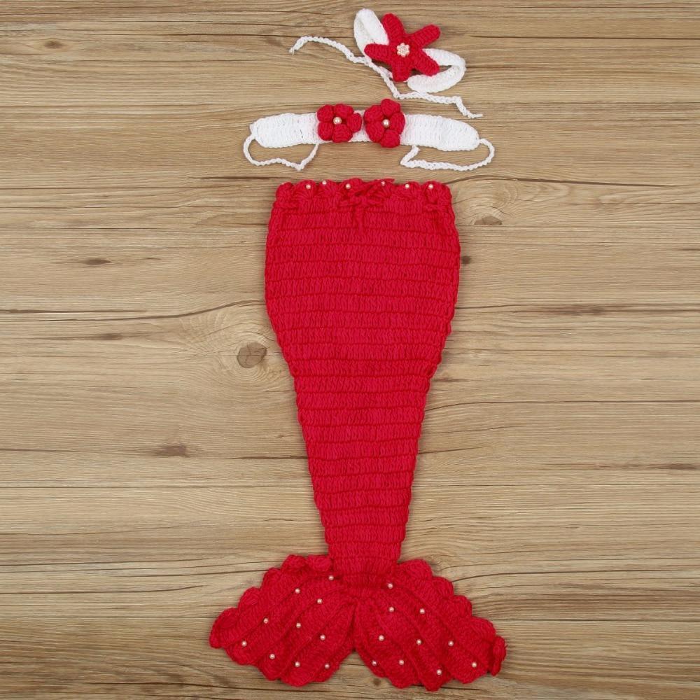 Bébé Chapeau Sirène Nouveau-né Accessoires Photographie Filles Bonnet Tricoté Crocheté Fait Main Design Princesse Moderne