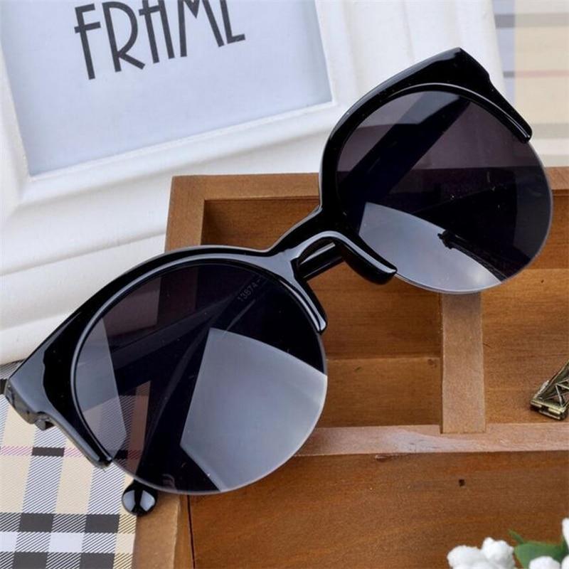 Nouvelles lunettes de soleil de luxe modernes rétro de marque super rondes avec protection UV400 pour femme avec œil de chat