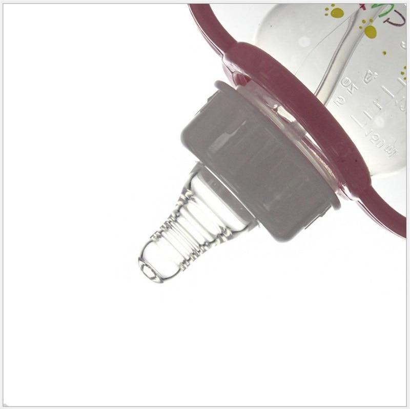 Biberon unisexe pour bébé 150/280 ml à col large en silicone souple avec paille pour nouveau-né avec poignée