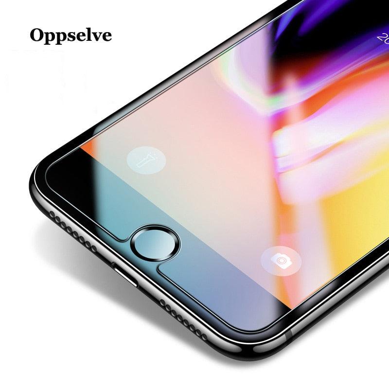 Verre de protection 9H pour iPhone 11 12 Pro Max Verre sur iPhone 7 8 X XR XS 12 13 Mini SE 14 Film de protection d'écran Protection avant Film en verre trempé de qualité supérieure Protection complète Film en verre trempé à haute clarté