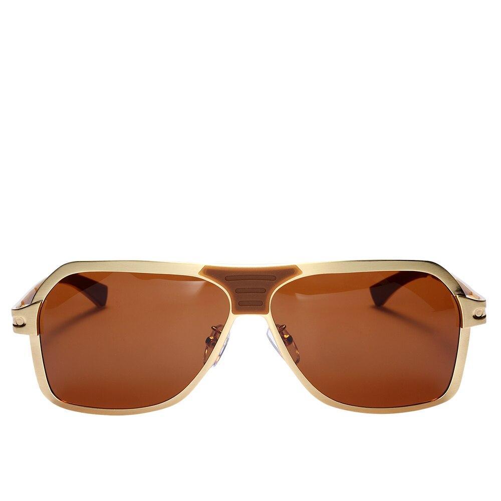 Lunettes de soleil polarisées pour hommes, de marque, pour la conduite, design rétro d'aviation, avec monture entièrement métallique de haute qualité et protection UV400