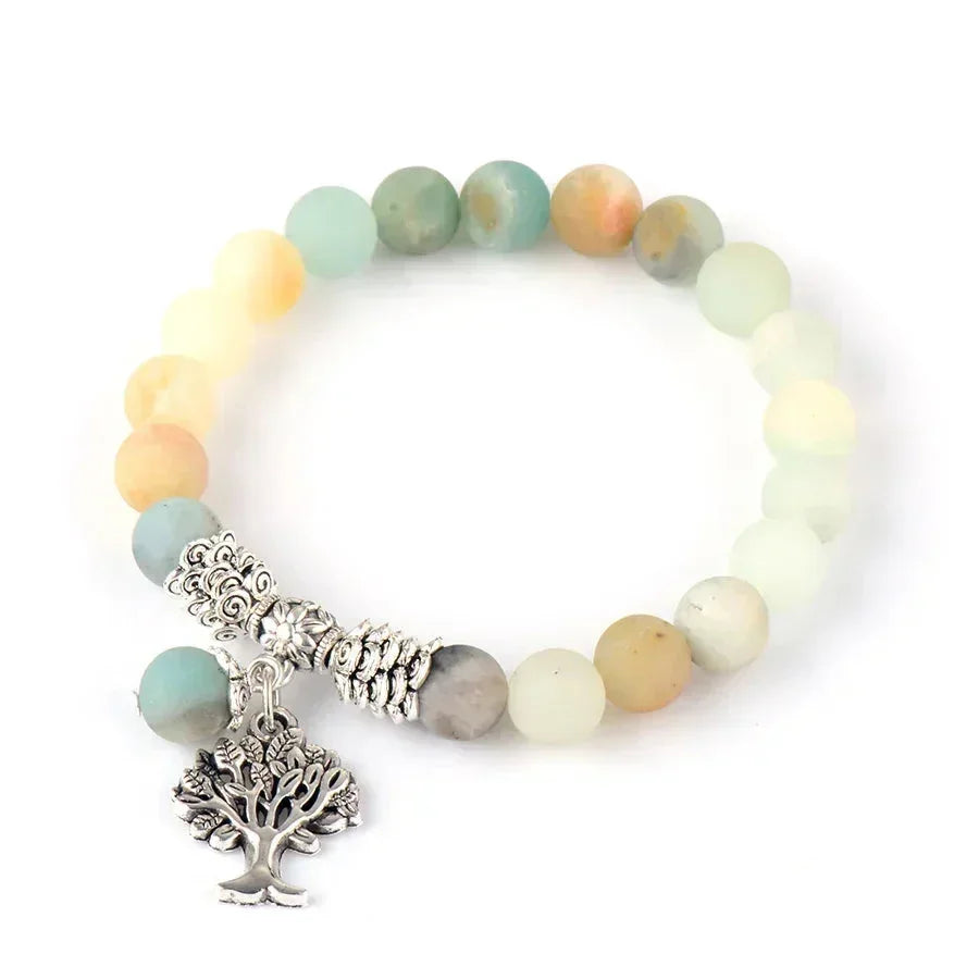 Bracelet à breloques Arbre de Vie en amazonite