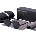 Lunettes de soleil rondes de luxe polarisées universelles rétro modernes avec monture en métal de haute qualité et protection UV400
