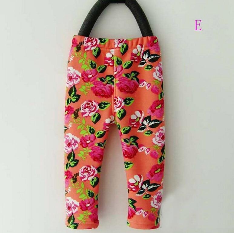 Nouveau design d'imprimé automne de luxe pour leggings d'hiver pour bébés filles de 0 à 2 ans, imprimé floral, pantalon épais décontracté pour vêtements d'enfants, pantalon chaud en coton pour enfants