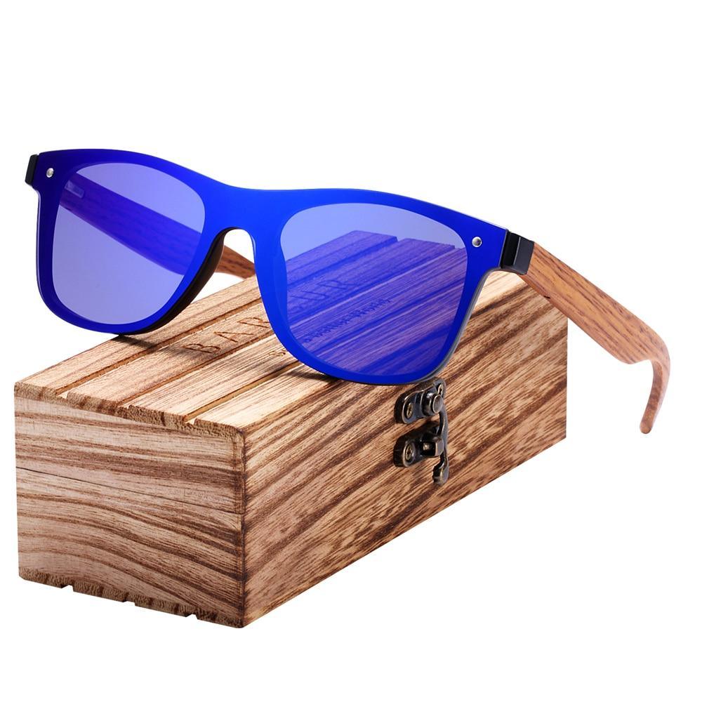 Lunettes de soleil de sport carrées en bois polarisées, de luxe et élégantes, pour femmes et hommes, avec protection UV400