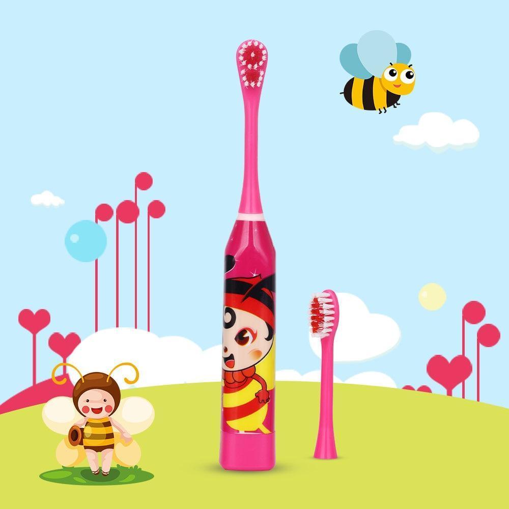 Brosse à Dents Électrique de Dessin Animé pour Enfants, Têtes Double Face Brosse à Dents Électrique ou Brosse de Rechange, Brosse Électrique Parfaite pour Enfants