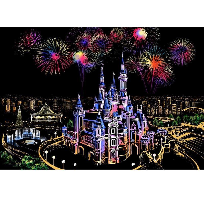 Peintures à gratter pour enfants, dessins artistiques magiques de paysages marins, jouets éducatifs pour enfants, cadeaux d'anniversaire pour garçons ou filles