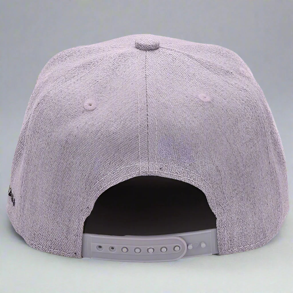 Casquette snapback unisexe en laine grise