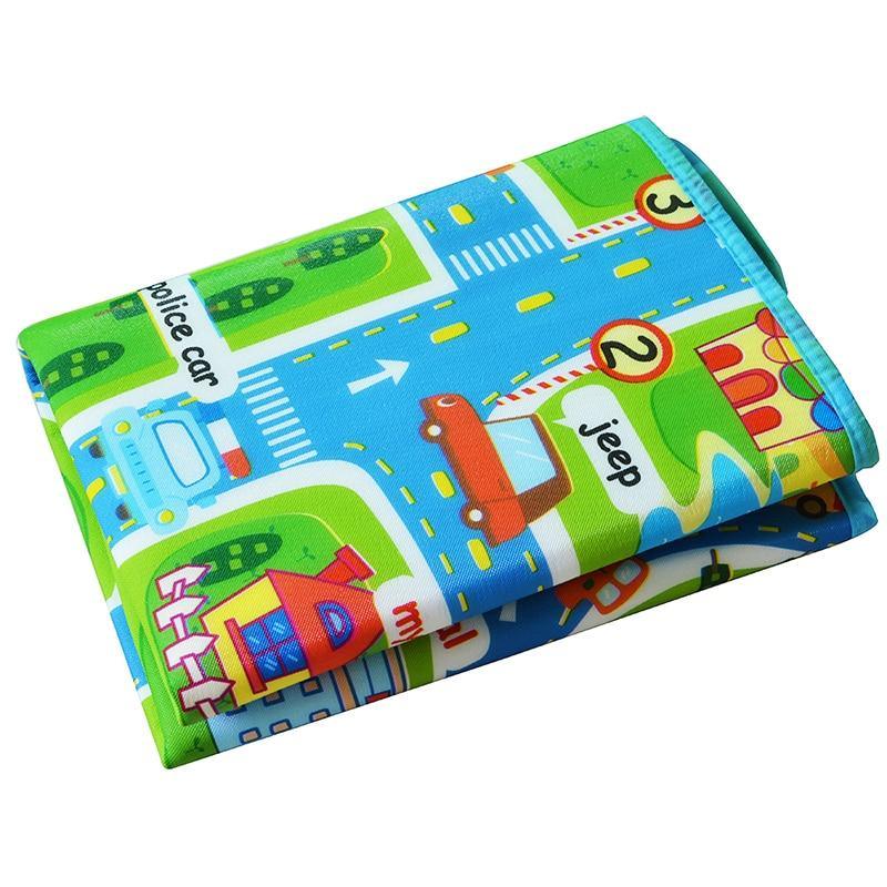 Tapis de jeu pour bébé, en mousse, avec motif de ville et routes, idéal pour les chambres d'enfants et de garçons.
