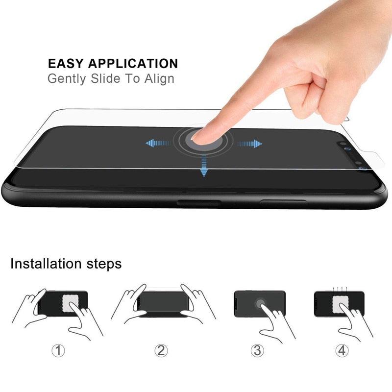 Verre de protection 9H pour iPhone 11 12 Pro Max Verre sur iPhone 7 8 X XR XS 12 13 Mini SE 14 Film de protection d'écran Protection avant Film en verre trempé de qualité supérieure Protection complète Film en verre trempé à haute clarté