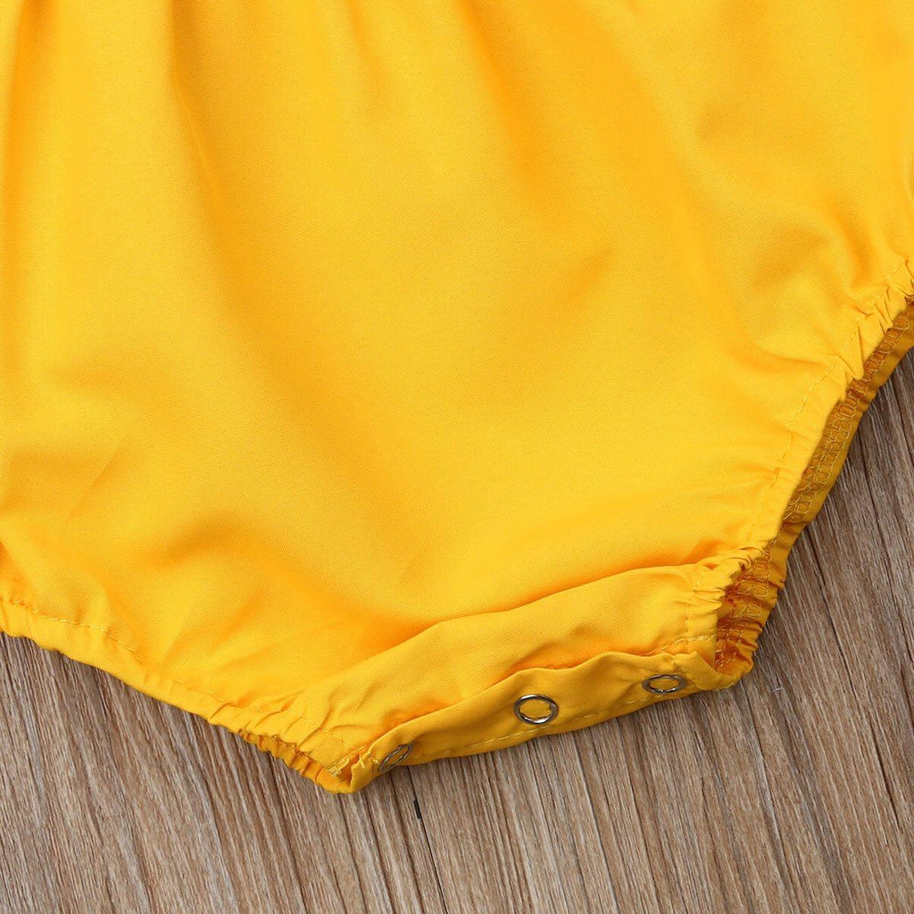 Barboteuse une pièce à manches courtes et imprimé tournesol pour bébé fille nouveau-né