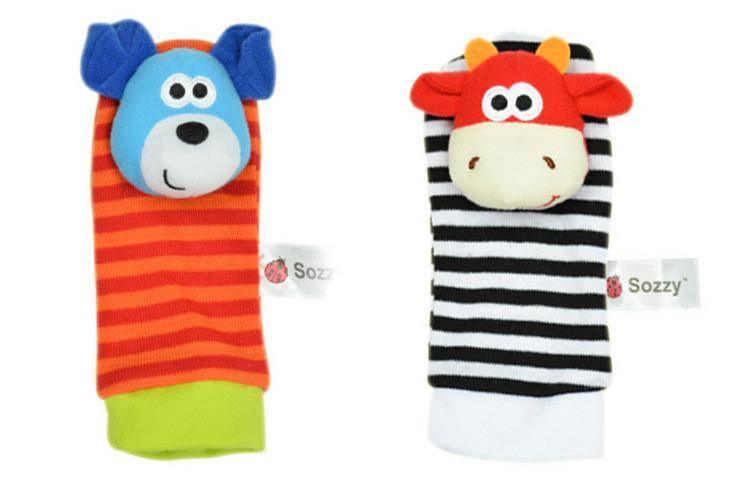 Chaussettes Modernes pour Bébé, Jouets en Peluche, Hochets de Poignet en Forme d'Insectes de Jardin, Jouets Éducatifs Mignons aux Couleurs Vives pour Enfants