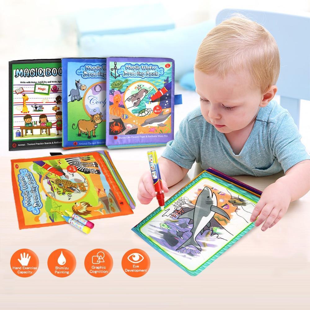 Coolplay Livre de coloriage magique à l'eau, tableau de peinture, livre de gribouillage, jouets de dessin, jouets éducatifs