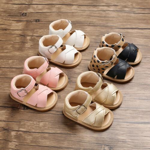 Sandales d'été élégantes pour bébé garçon fille, premiers pas, nouveau-né, cuir, semelle souple, chaussures de berceau confortables