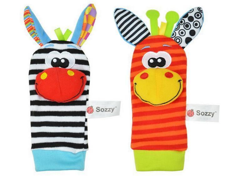 Chaussettes Modernes pour Bébé, Jouets en Peluche, Hochets de Poignet en Forme d'Insectes de Jardin, Jouets Éducatifs Mignons aux Couleurs Vives pour Enfants