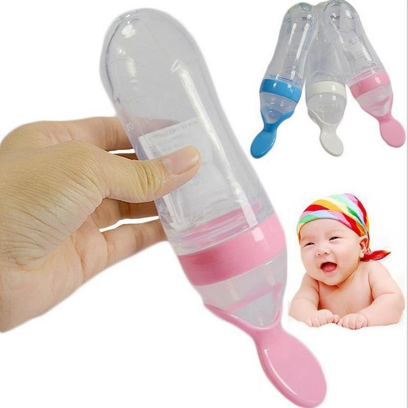 Biberon en silicone de sécurité pour bébés, biberons avec cuillère, tasse de supplément alimentaire pour bébés