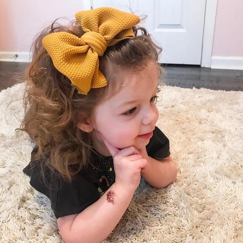 Nouveau bandeau moderne avec nœud désordonné, nœuds de cheveux pour bébés filles, turban avec grand nœud solide pour nourrissons, nœud pour nouveau-nés filles