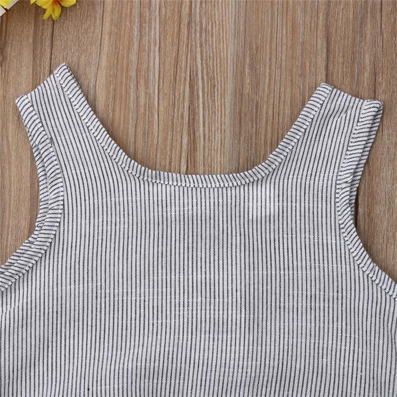 Ensemble barboteuse sans manches en coton et lin pour nouveau-né fille et garçon avec boutons