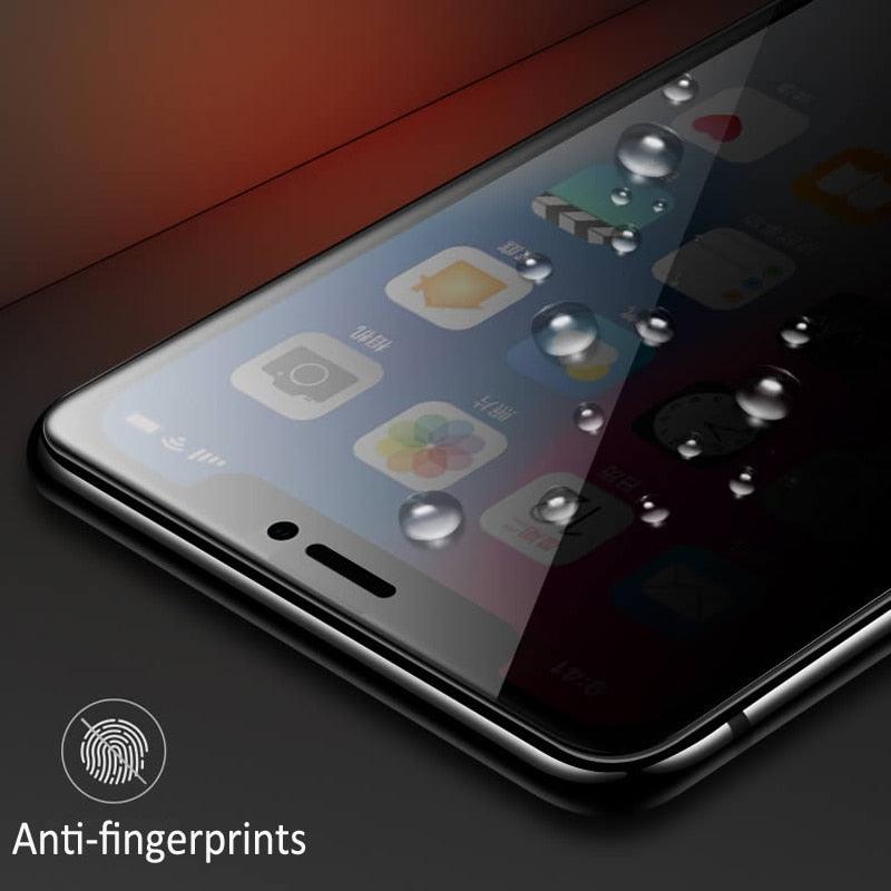 Film de protection d'écran en verre trempé anti-espion pleine couverture pour iPhone 12 13 Pro X XR XS Max, film souple anti-espion pleine couverture anti-regard indiscret anti-rayures pour iPhone 11 7 8 6 6S Plus