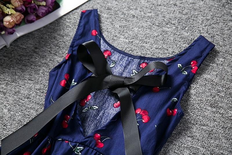 Robe d'été moderne de luxe pour fille, robe cerises pour enfants, robe à dos en V, robe débardeur en coton pour bébé, robe licou pour filles