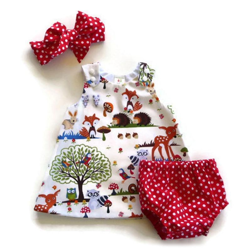 Vêtements d'été pour bébé fille, bandeau floral, robe de dessin animé, short à pois, ensemble de vêtements 0-24 mois pour bébés filles avec nœud