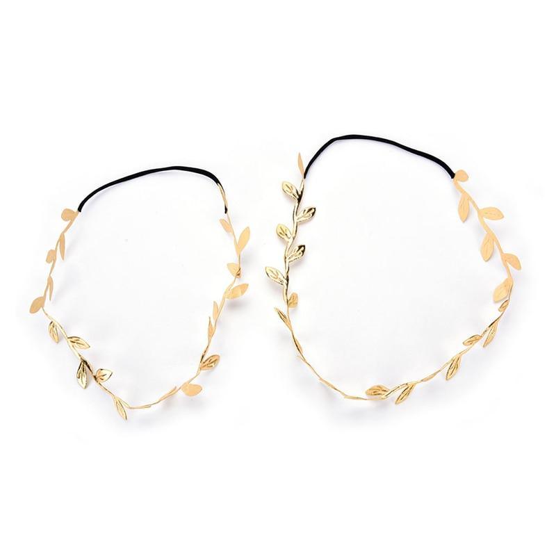 Bandeaux de luxe modernes en feuilles dorées et argentées, accessoires capillaires d'été, bijoux tendance pour mère et fille