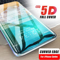 Verre Trempé Incurvé 5D 9H pour iPhone X XR XS 11 12 13 14 Pro Max 6 6S 7 8 Plus SE Mini Film de Protection d'écran Complet Dureté 9H Sans Bulles Installation Facile Film Protecteur d'écran