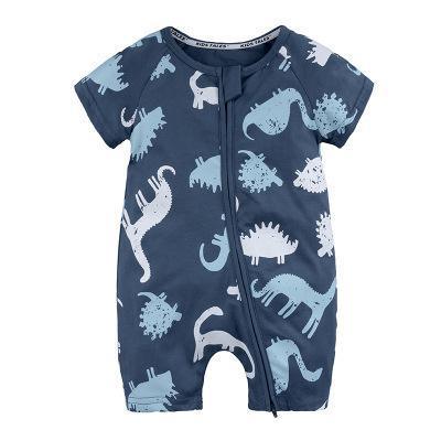Barboteuse moderne imprimée en coton à manches courtes pour nouveau-né, costumes d'animaux de dessin animé pour bébés filles et garçons